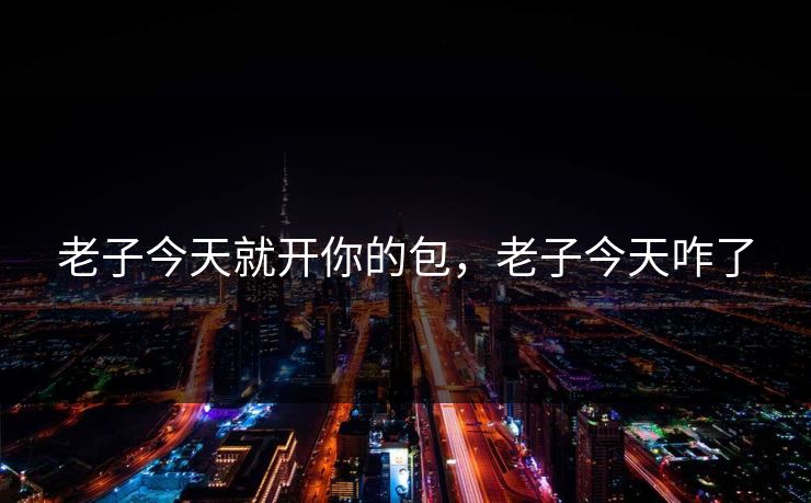 老子今天就开你的包，老子今天咋了
