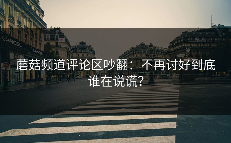 蘑菇频道评论区吵翻:不再讨好到底谁在说谎? 蘑菇频道评论区吵翻:不再讨好到底谁在说谎?